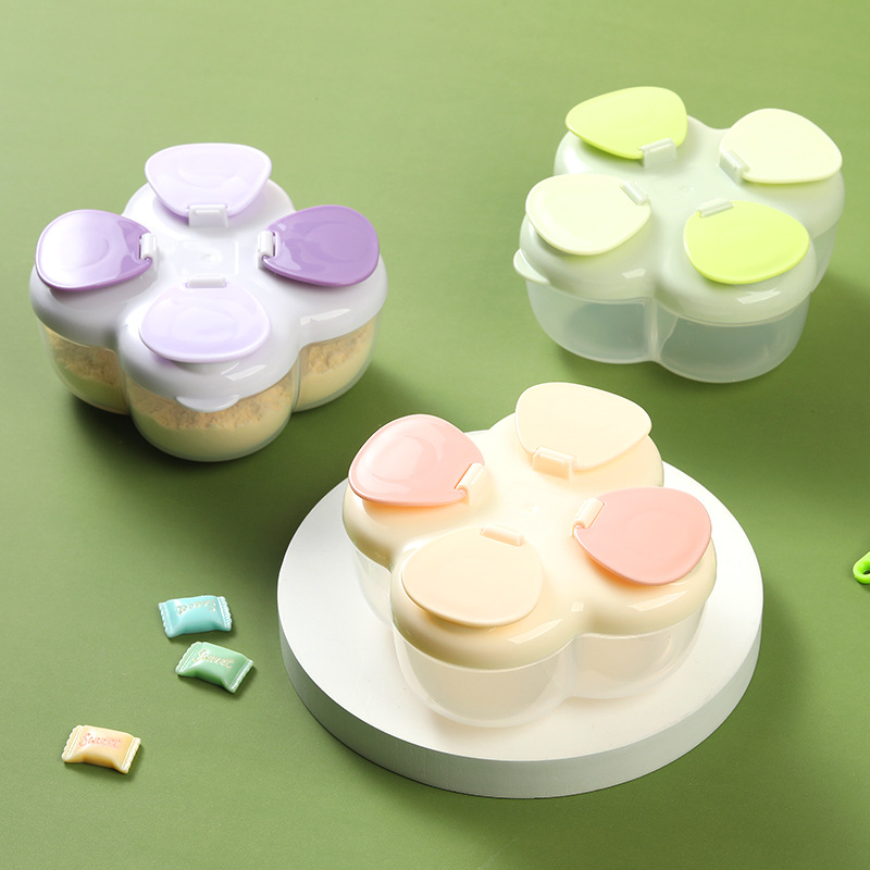 Baby Food Jars With Lids - Taşınabilir Clover 4 Bölmeli Mama Kabı,