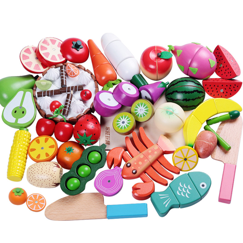 Baby Food Vegetables - 1 adet ahşap oyuncak manyetik kesme