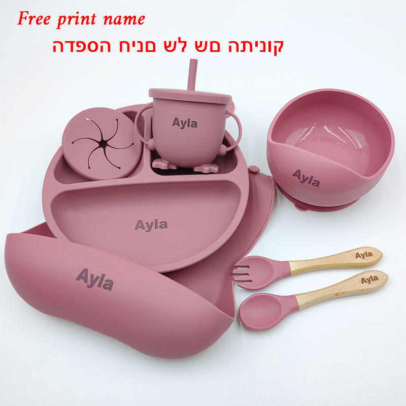 Baby Food Menu - Çocuklar için kişiselleştirilmiş adı sofra silikon