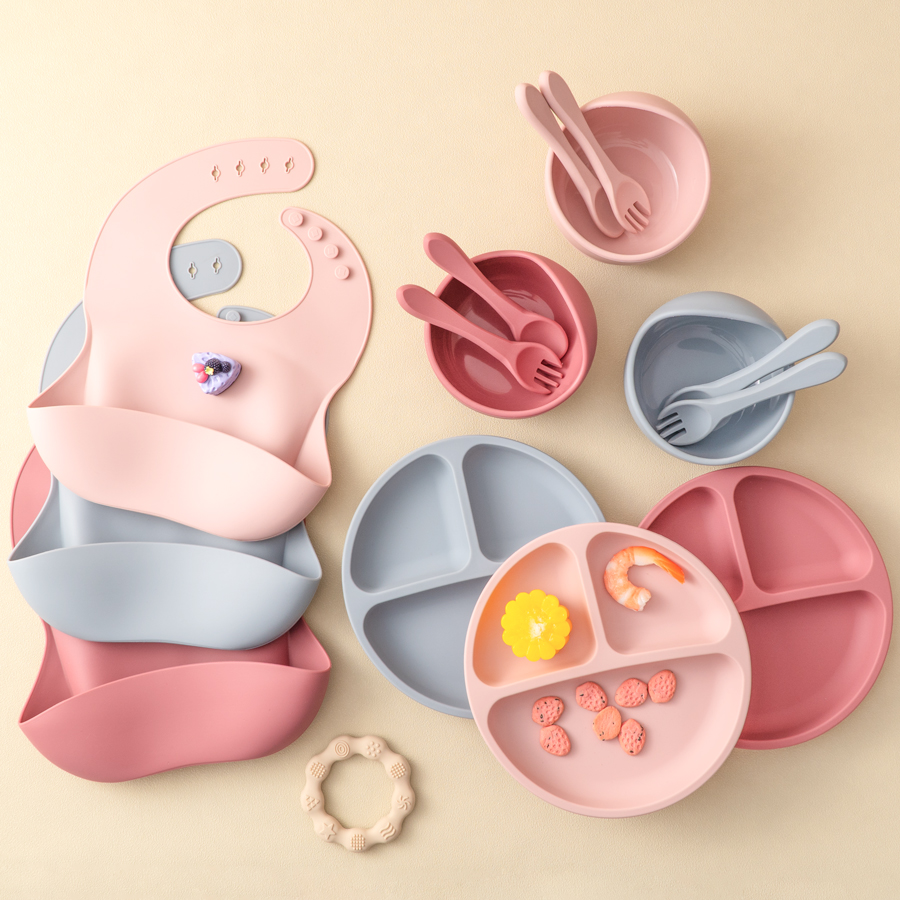 Baby Food Menu - 5 adet bebek silikon besleme seti