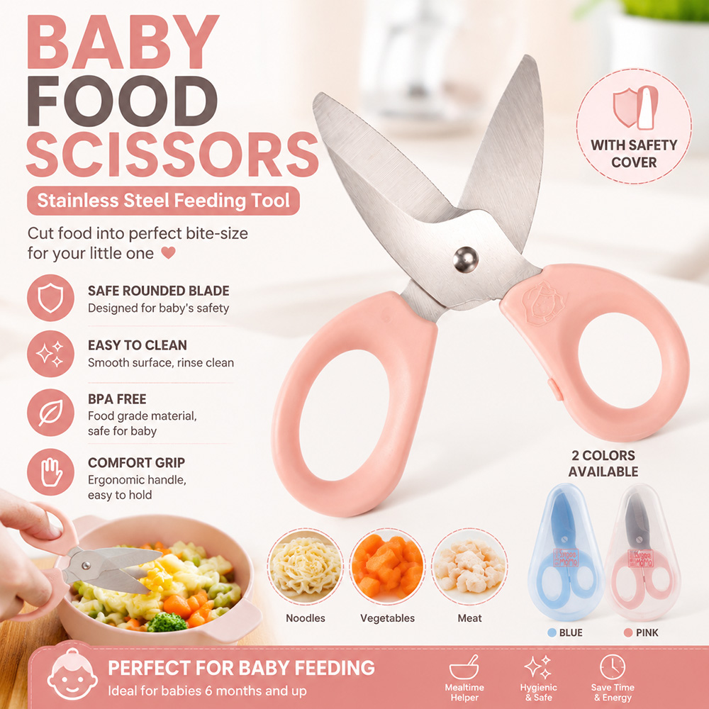 Baby Food Scissors - Bebek Maması Makası Paslanmaz Çelik Bebek